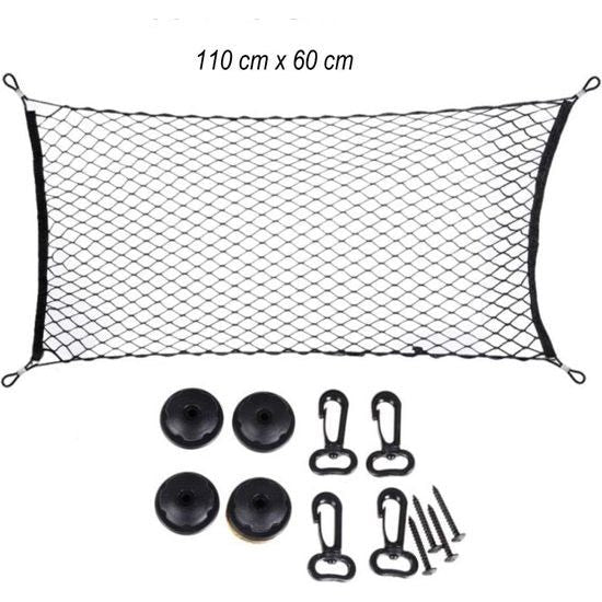 Platte rubberen spankabel, spanriem, Bagagespanner voor aanhangwagens met haken, rubberen spanriem (2 m lengte, 250 kg trekkracht) voor het vervoeren, verpakken van auto ' s, motorfietsen, kamperen