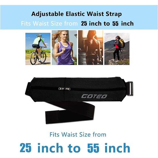 Hardloopgordel voor dames en heren, hardloopgordel voor mobiele telefoon, voor sleutels, telefoon en geld, loopgordel mobiele telefoon voor fitness, sport, fietsen, hardlopen, reizen