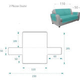 fauteuilbeschermer, bankhoes, 2-zits - omkeerbaar gevoerde bankbescherming. Kleur roze