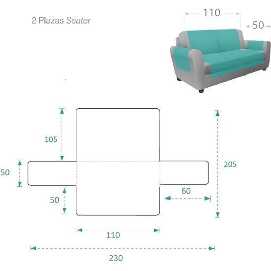 fauteuilbeschermer, bankhoes, 2-zits - omkeerbaar gevoerde bankbescherming. Kleur roze