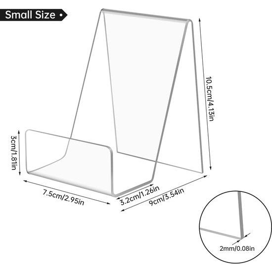 Boekstandaard, 10 stuks, transparant, acryl, boekstandaard, productdrager voor foto ' s, boeken, notebooks