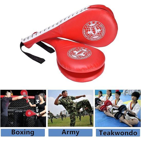 Taekwondo Kick Pads, Target Durable TKD Kicking Targets Training Padles, Double Strike Pads voor Kickboksen en Karate Training Striking Pads (rood, 2 stuks)