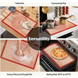 Extra dikke antislip-bakmat van siliconen, grote XXL-deegonderlegger, deegmat met maatverdelingen voor fondant/pizza, BPA-vrij