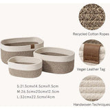 Opbergmand van katoenen touw gevlochten mand voor planken kasten baby slaapkamer mokka