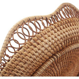 Rotan fruitmand, fruitschaal, natuurlijk geweven broodmand, broodschaal, rond, voor het serveren van gerechten, crackers, gebak, snacks (30 cm D x 9 cm H)