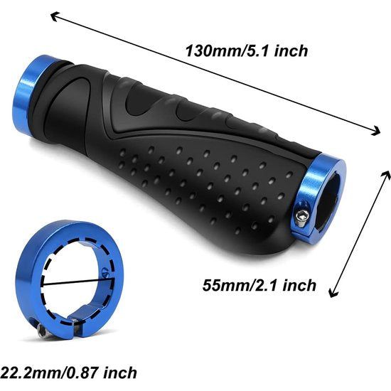 Fietsgrepen, antislip stuurgrepen, ergonomische MTB-handgrepen, twee zijden, Lock-On design, fietsstuur handgrepen voor 22,2 mm fiets, mountainbike, racefiets stuur handgrepen