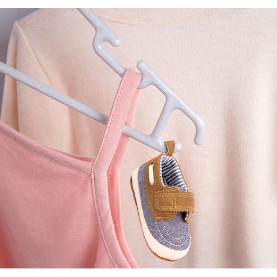 36 stuks kleerhangers kinderkleerhangers, set babykleerhangers van kunststof, opbergkast, kledinghangers, 27 cm, voor peuters en baby's, grijs