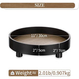 Houten standaard: decoratief dienblad houten dienblad decoratief dienblad decoratief houten verhogingen voor display zwart dienblad rond met poten modern chic sierbord hout met standaard