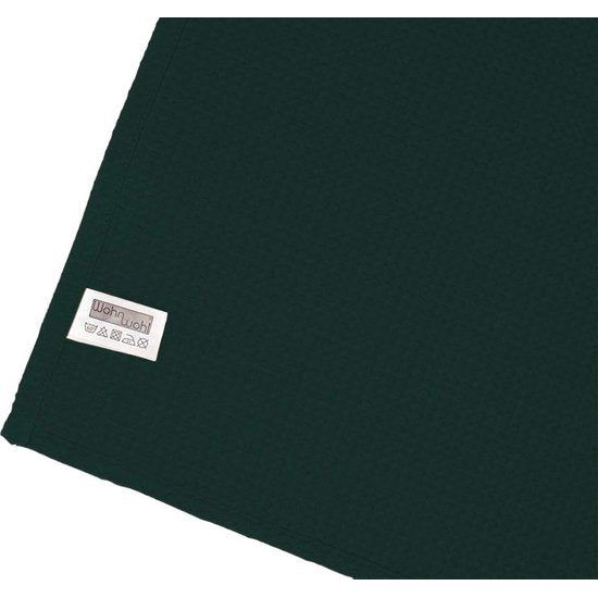 Deken van katoen, wafelpiqué, lichte knuffeldeken van 100% katoen, luchtige plaid, veelzijdig inzetbaar, onderhoudsvriendelijke deken, donkergroen, 150 x 200 cm
