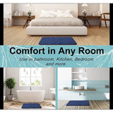 Foam Badkamermat, antislip, zachte badmat, absorberend, wasbaar, onderhoudsvriendelijk, 40 x 60 cm, marineblauw