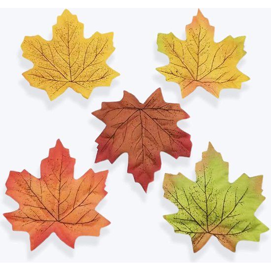 CLDURHGE 500 Stuks Kunstmatige Esdoornbladeren in Herfstkleuren, Esdoornbladeren Simulatie Esdoornblad voor de decoratie van bruiloften, kunstfeesten, Thanksgiving, knutselen