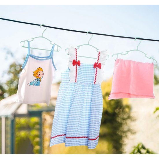 36 stuks kleerhangers kinderkleerhangers, set babykleerhangers van kunststof, opbergkast, kledinghangers, 27 cm, voor peuters en baby's, groen