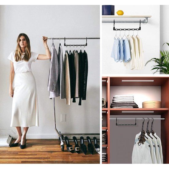 Kleerhangers Ruimtebesparend, 8 stuks Kleerhangers Kunststof kastorganizer - Multifunctioneel Duurzaam, antislip en bijgewerkte haken voor meer ophangruimte