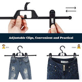 Broekhanger, kleerhanger met haken, ruimtebesparend, antislip rokhanger van kunststof, voor broeken, sokken, rokken (12 stuks)