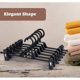 Broekhanger, kleerhanger met haken, ruimtebesparend, antislip rokhanger van kunststof, voor broeken, sokken, rokken (12 stuks)