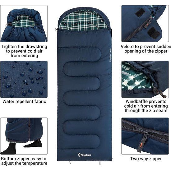 Schlafsack Outdoor Warmer Deckenschlafsack Tragbar Leicht 3-4 Jahreszeiten Camping Schlafsack 300g/400g Volledige vulling voor erwachsenen