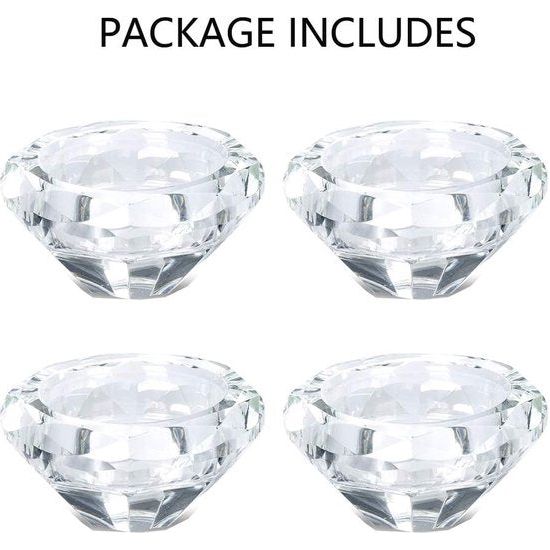 Theelicht kandelaar 4 stuks theelichthouders glas votief kristal kandelaar diamant bruiloft tafel tafelopzetstuk decoraties Kerstmis verjaardag party geschenken voor mama