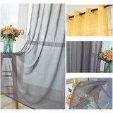 Set van 2 gordijnen met kleurverloop, transparante gordijnen, linnen, decoratieve vitrage voor woonkamer, slaapkamer, raamdecoratie voor het raam, 135 x 240 cm (b x h), geel en grijs