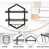 Metalen wandgemonteerde wijnhouder, wijnglashouder, hangende staande organizer voor 2 flessen en 3 glazen inbegrepen, wijnrek rode wijnrek voor thuis, keuken, bar, displaydecoratie (zwart 2)