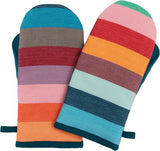 Ovenwanten - hoogwaardige ovenwanten van hittebestendig materiaal voor perfecte bescherming in de keuken - kleurrijke set van 2