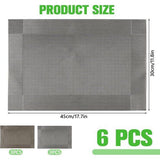 Placemats, Veeg schoon Place Mats, Set van 6 Wasbare