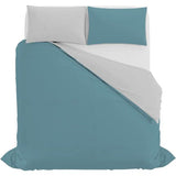 Dekbedovertrek naturel Doubleface, lichtblauw/lichtgrijs, klein tweepersoons