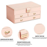 Sieradenkistje met opbergvak, afsluitbare ordners voor ringen, armbanden, oorbellen,