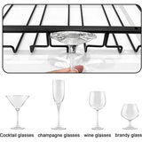 Wijnglashouder, metalen wijnglashouder, rek hangend wijnglazenrek met 4 rijen houder, houdt 8-12 wijnglazen voor familie, restaurant, hotelbar