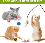 Kattenspeelgoed, 21 stuks, kattenspeelgoedset met kattentunnel, ballen, springspeelgoed, pluche speelgoed, speelgoedmuizen, teaser voor kitty, konijnen, puppy's