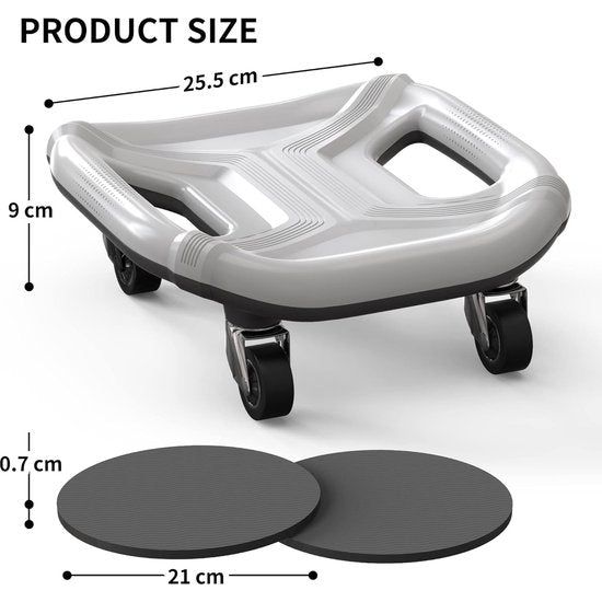 Buiktrainer, roller, buikroller, push-upgrepen, vanaf roller met stabiele vier wielen, buikspiertrainer vanaf wiel, set inclusief gevoerde, afdominale wielroller voor buikspiertraining