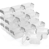 Opbergdoos met deksel, klein, 20 stuks, stapelbare opbergdozen, klein, voor kunstbenodigdheden, stickers, ijzerwaren, opbergdoos parels met kliksluitingen, 9 x 7 x 5 cm