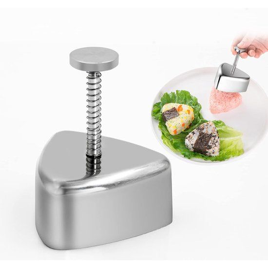 Sushi Onigiri Mould Stainless Steel Triangle - Rice Shape Rice Ball Maker DIY Tool, Sticky Rice Shapes Triangle, Classic Children's Lunch Bento Home Kitchen Accessories Nigiri Kitchen Cooking