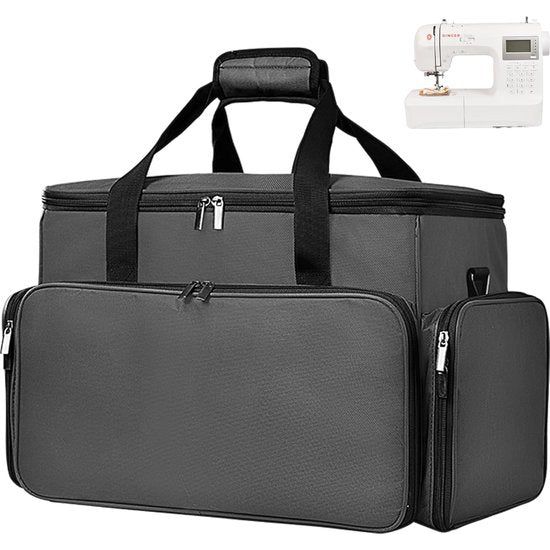 Naaimachinetas groot (zonder machine en accessoires), grijs, draagtas
