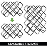 Set van 2 wijn- en flessenrekken - Mooi metalen wijnrek met 3 niveaus voor maximaal 16 flessen - Vrijstaande wijnflessen of andere dranken - Zwart