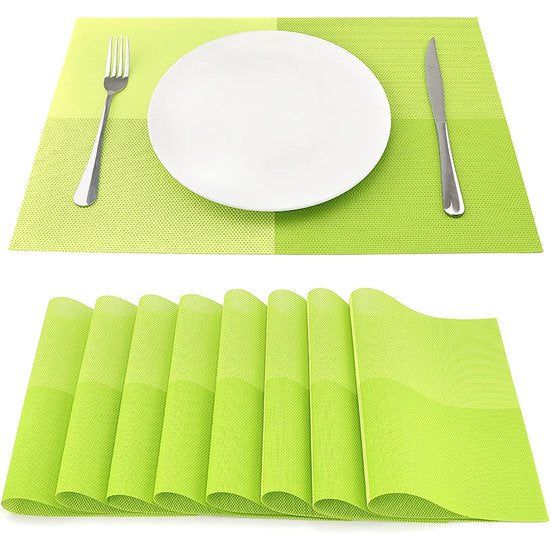 Design Geweven placemats, set van 4 of 8 stuks, vinyl, 45 x 30 cm, Set van 8