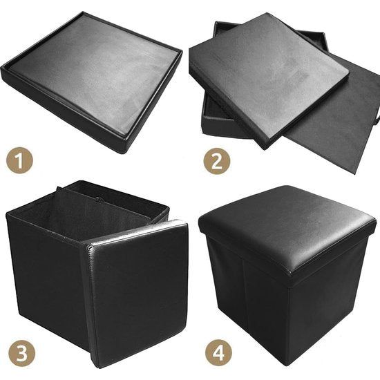 Bench Storage Box with Storage Space Foldable Capacity up to 300 kg Imitation Leather 38 x 38 x 38 cm