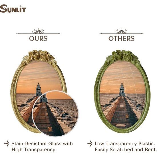 Vintage fotolijsten 4" x 6" antieke glazen voorkant fotolijst kunst foto display tafelblad muur opknoping cadeau-ideeen goud