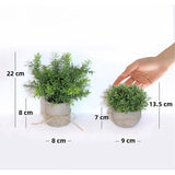 Set van 4 kunstplanten, mini-kunstplant eucalyptus, kunstplanten kunststof voor slaapkamer, badkamer, keuken, huis, binnendecoratie