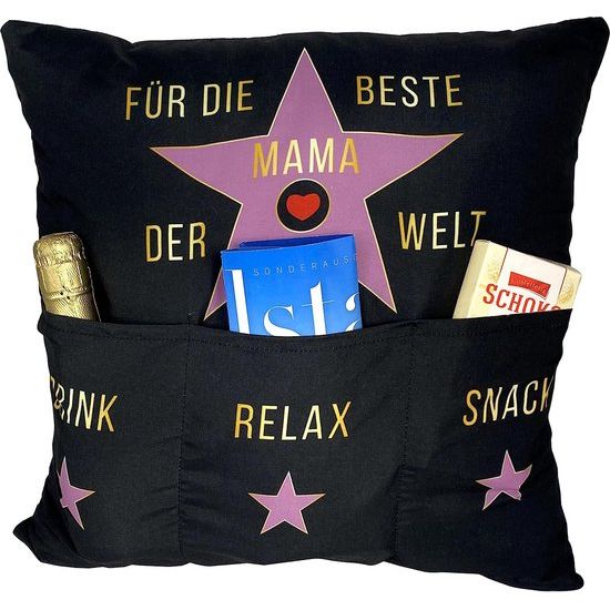 met 3 zakken om zelf te vullen, afmetingen 43 x 43 cm, leuk cadeau voor verjaardag, Moederdag (Beste Mama)