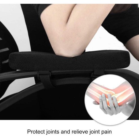 Non Slip Chair Armrest Pads Memory Foam Armrest Cushions Removable Chair Armrest Covers Elbow Support Cushion Black