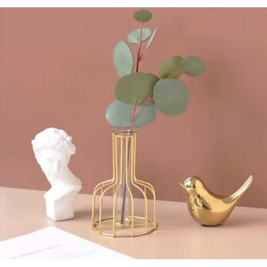 Set van 2 vogelbeelden, moderne dierensculpturen, keramische huissculptuur decoratie voor ornamenten in de woonkamer, slaapkamer, kantoor, bureau en kasten (goud)