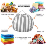 UMYMAYDO1 Zitzakhoes voor knuffeldieren, opbergtas, zachte, comfortabele bekleding om als zitzak te vullen, afmeting circa 96,52 cm