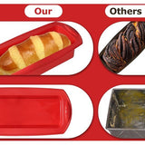 Set van 2 bakvormen voor het bakken van bakvormen, siliconen bakvorm, antiaanbaklaag, bakvorm, rechthoekig, voor zelfgebakken brood, cake, gehaktbrood, brownies, 27,5 x 21,5 x 6,5 cm