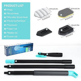 3-in-1 badschrobmachine met 50 inch lange steel - 180° roterende reinigingsborstel Badkamer met 4 verwisselbare koppen, badkamerschrobmachine Tegelwisser voor badkamertegels Douchebak Tegelzwaan