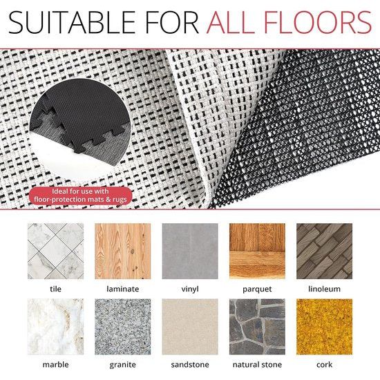 Anti-slip onderlegmat voor tapijt en beschermmatten - antislipmat antislip grip + veiligheidsonderlegger onderlegger fitnessmat tapijtonderlegger tapijtstopper tapijtonderlegger antislip bescherming