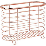 Vrijstaande krantenhouder voor de badkamer mooie tijdschriftenverzamelaar van metaal chique badkameraccessoires voor kranten, tijdschriften, boeken enz. roodgoud