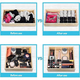 Ladeverdelers, lade-verdelers, ladeverdelers, verstelbare lade-organizer, witte scheidingswanden, lade-inzet voor ondergoed, sokken, cosmetica, slaapkamer, kantoor, doe-het-zelf, 37 cm, 16 stuks