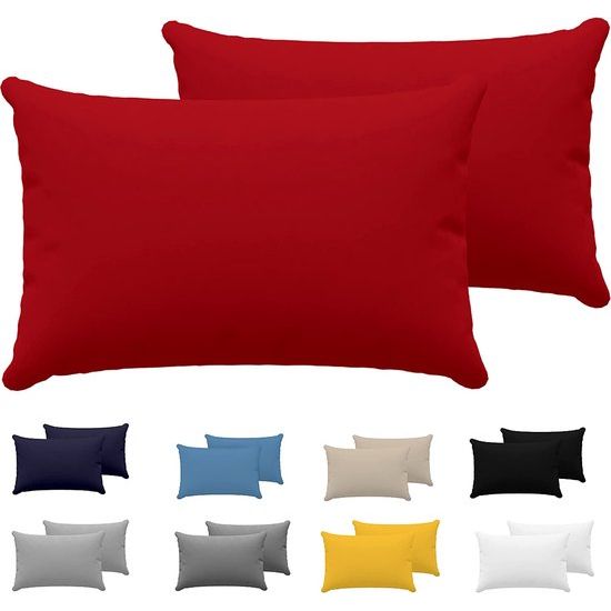 Kussensloop 40 x 60 cm (set van 2) - 100% jersey katoen 150 g/m² kussenslopen - rood, voor kussens 40 x 60 cm - kussensloop - resistent en hypoallergeen