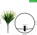 Set van 2 kunstplanten met rond mat zwart metalen hangframe voor wanddecoratie, aan de muur gemonteerde kunstplanten met metalen banden voor moderne zwarte wanddecoratie