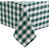 Geruit vierkant tafelkleed van polyester, vuilafstotend, waterafstotend en kreukvrij, wasbaar, tafelkleed voor eetkamer, feest, tuin, 130 x 220 cm, groen en wit